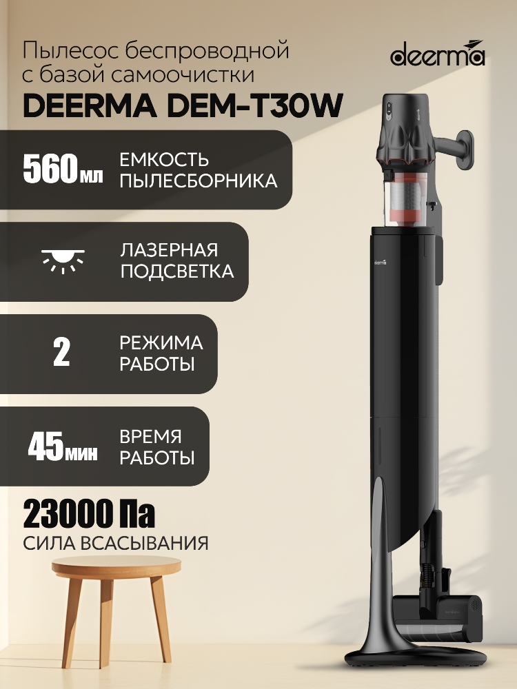 Беспроводной пылесос с базой самоочистки