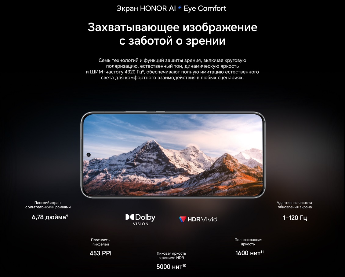 Экран ХОНОР АИ с заботой о зрении