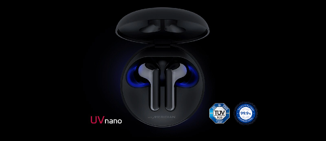Технология UVnano. Убивает 99.9% бактерий Ваши наушники всегда к вашим услугам - они помогают вам расслабиться и отрываться. Но на них могут скапливаться бактерии, которые вы не захотите носить с собой. Представляем новые LG TONE Free HBS-FN6, оснащенные зарядным кейсом UVnano, который убивает 99,9% бактерий во время зарядки