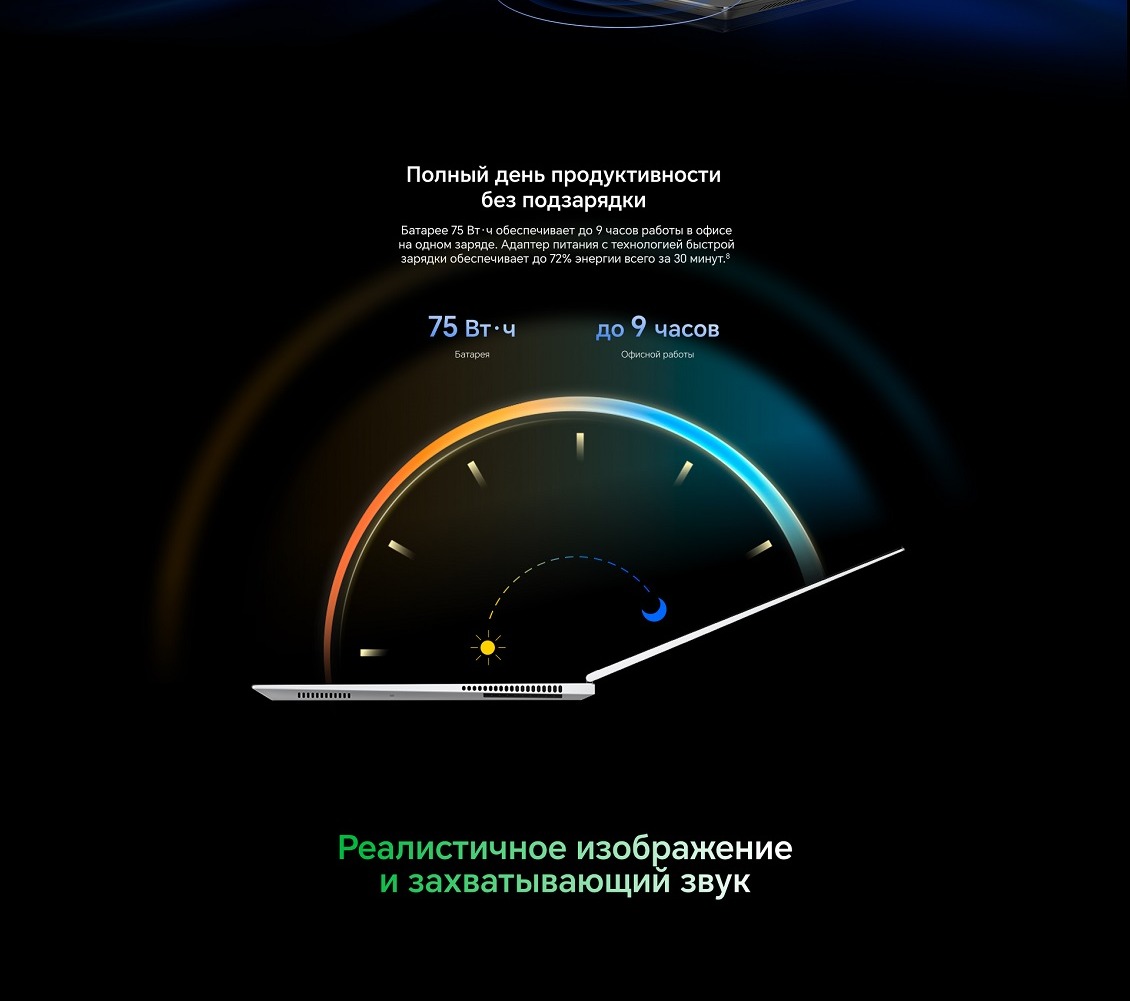 Honor MagicBook Pro 16 DRB-P 5301APWK День без подзарядки