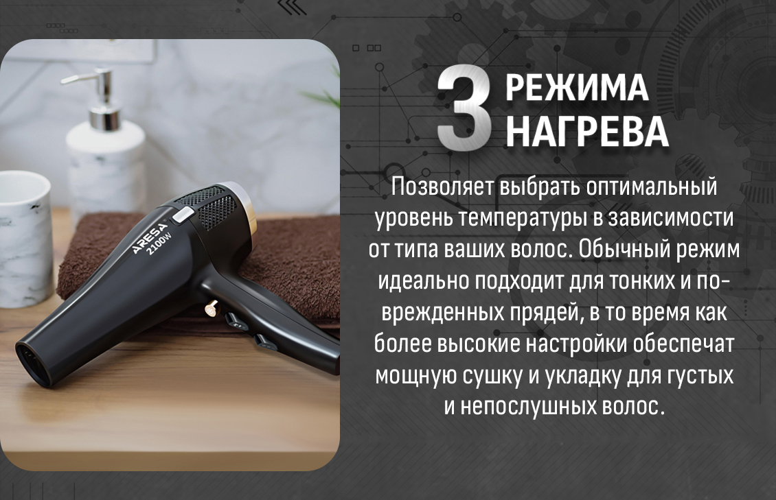 Aresa AR-3216 3 режима нагрева