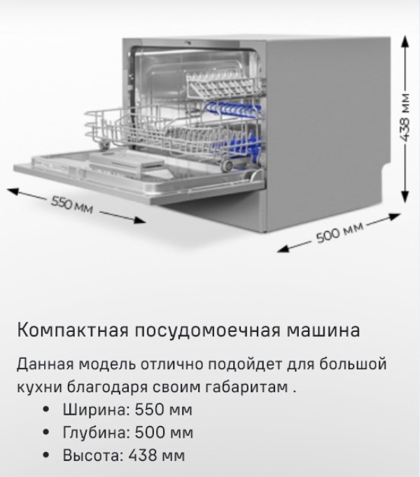 Компактная посудомоечная машина