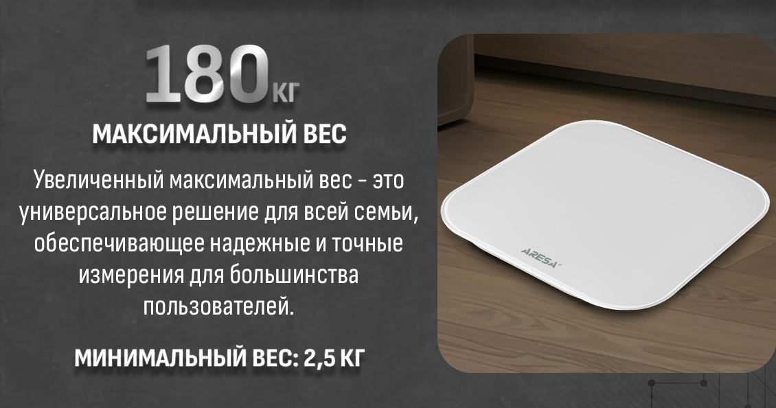 Максимальный вес 180 кг