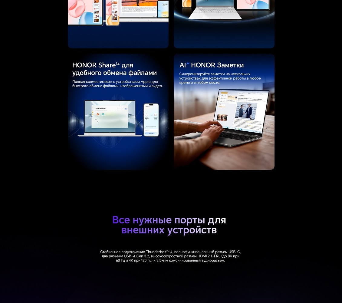 Honor MagicBook Pro 16 DRB-P 5301APWK Нужные порты