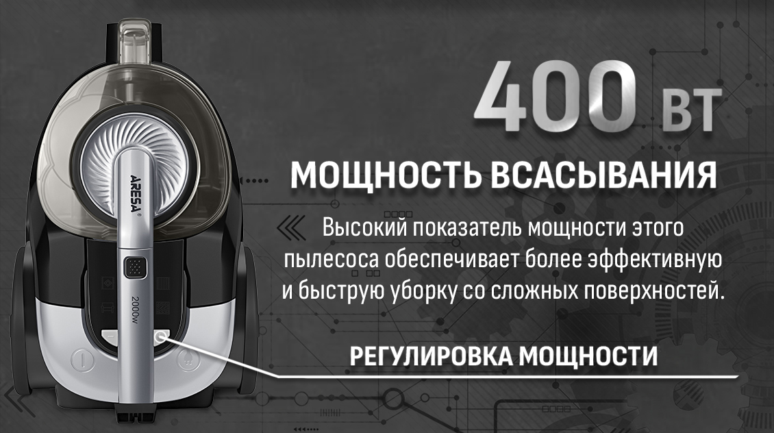 Мощность всасывания 400 Вт