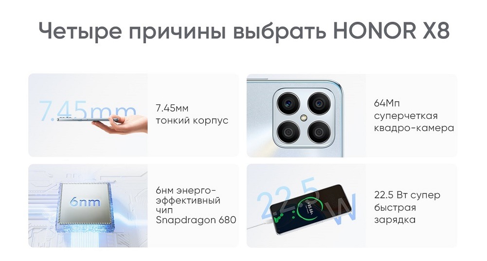 Четыре причины выбрать HONOR X8