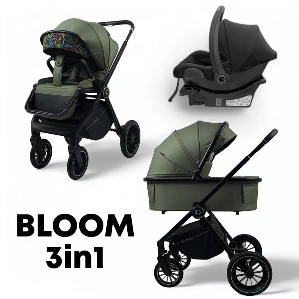 Детская коляска Bubago BLOOM 3in1 BG 152-3 (зеленый) 3в1