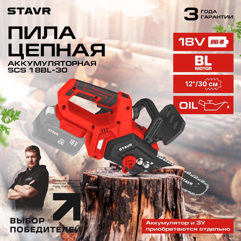 Пила цепная аккумуляторная