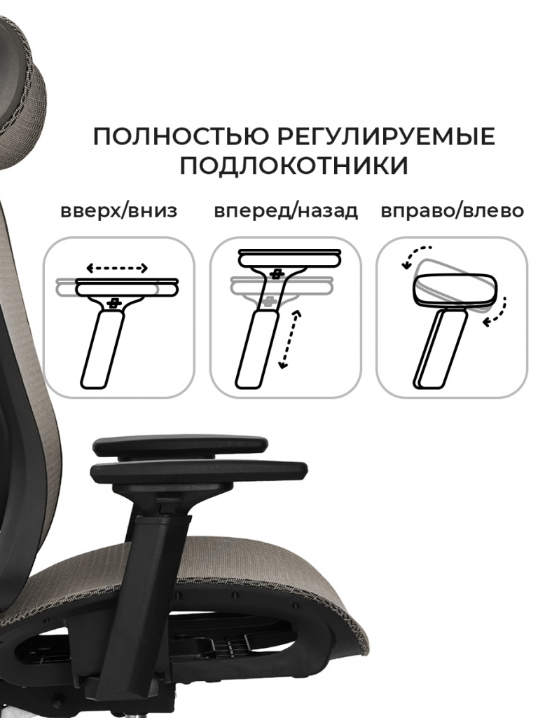 регулируемые подлокотники 