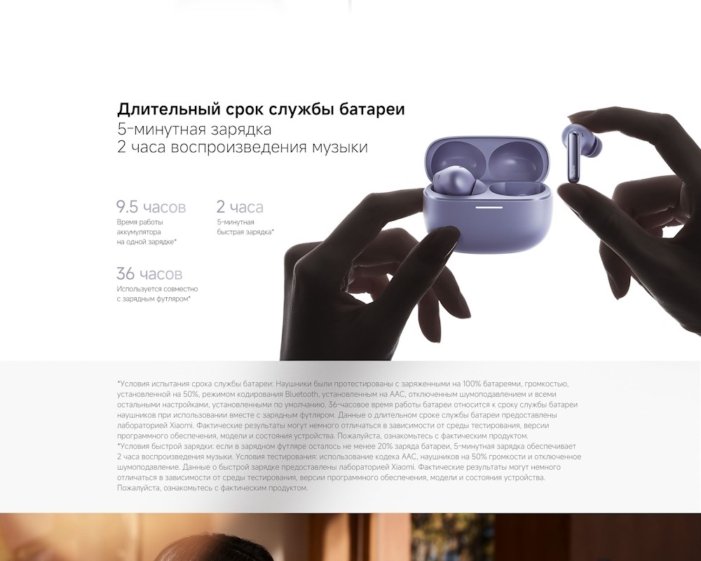 Xiaomi Redmi Buds 6 Pro M2430E1 Длительный срок службы