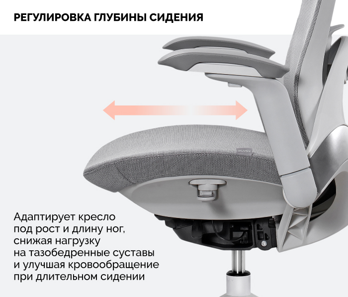 регулировка глубины сидени