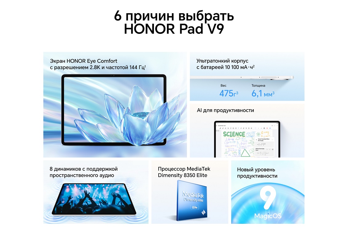 6 причин выбрать HONOR Pad V9