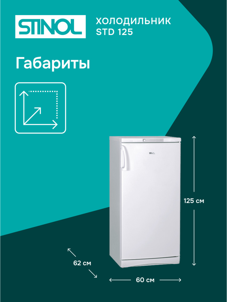 Холодильник Stinol STD 125 габариты