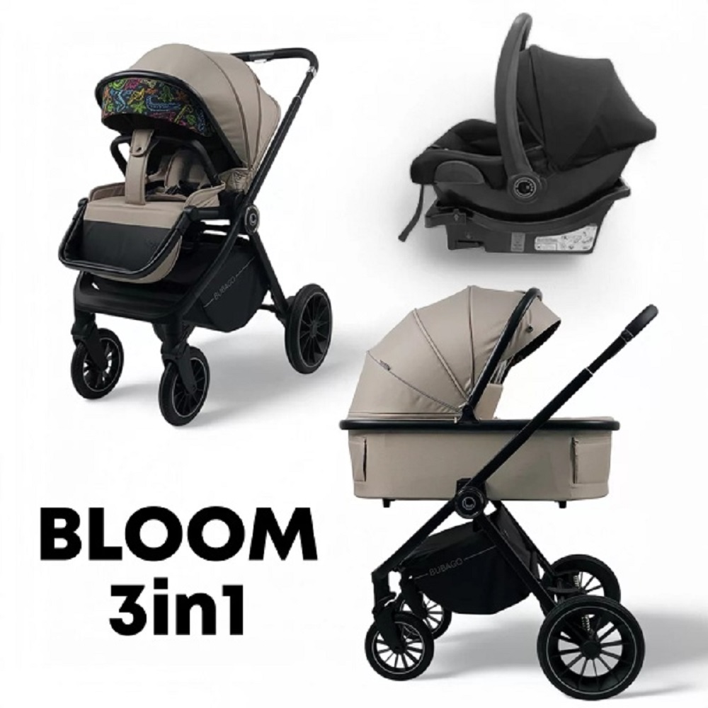 Детская коляска Bubago BLOOM 3in1 BG 152-2 (мокко) 3в1