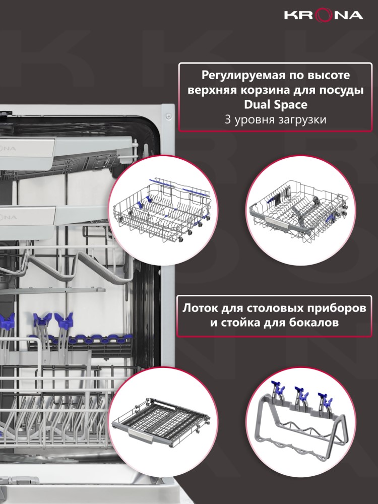 Регулируемая по высоте корзина для посуды