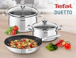 Посуда Tefal Duetto + сковорода в подарок! Посуда Tefal Duetto + сковорода в подарок!
