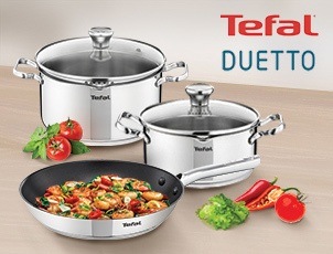 Скидка до 30% на коллекцию посуды TEFAL Duetto! Скидка до 30% на коллекцию посуды TEFAL Duetto!