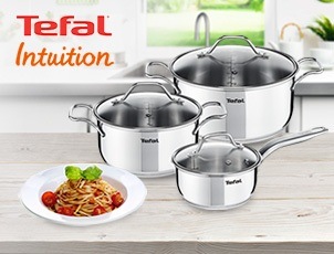 Скидка 26% на набор посуды Tefal Intuition Скидка 26% на набор посуды Tefal Intuition